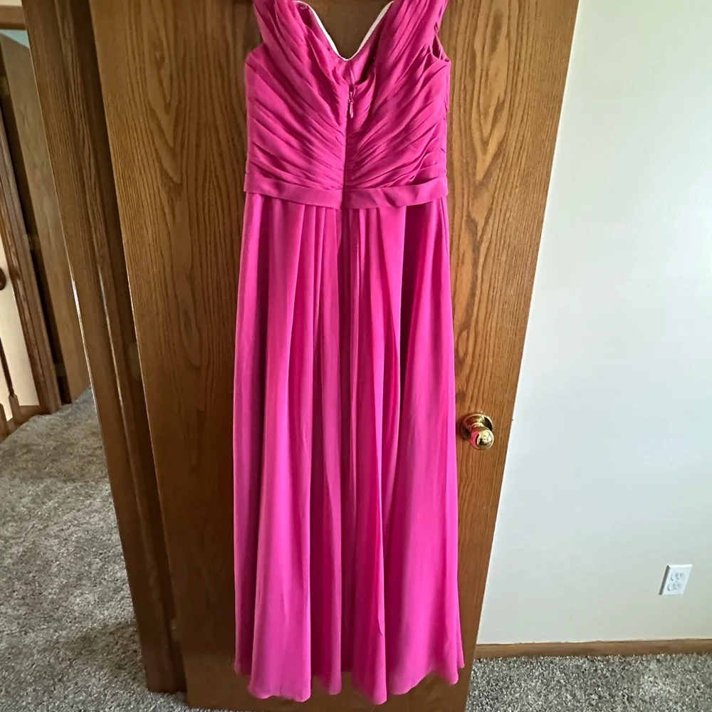 Azazie Audrianna Fuchsia Off-Shoulder Dress - Picture 10 of 11